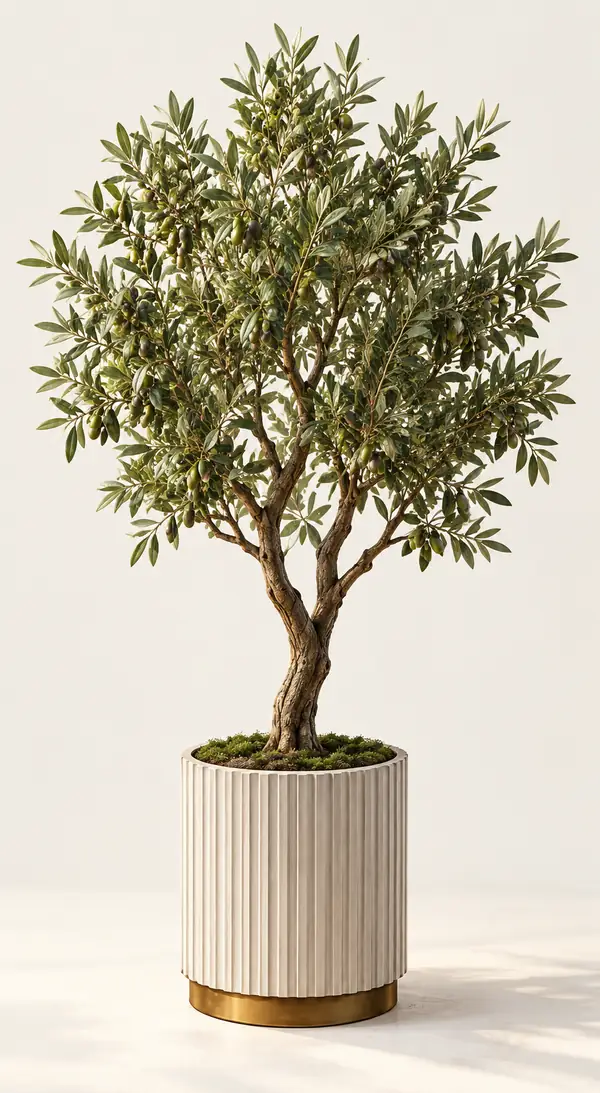 Referenzkarte für eine Pflanze mit einem Baum im Topf