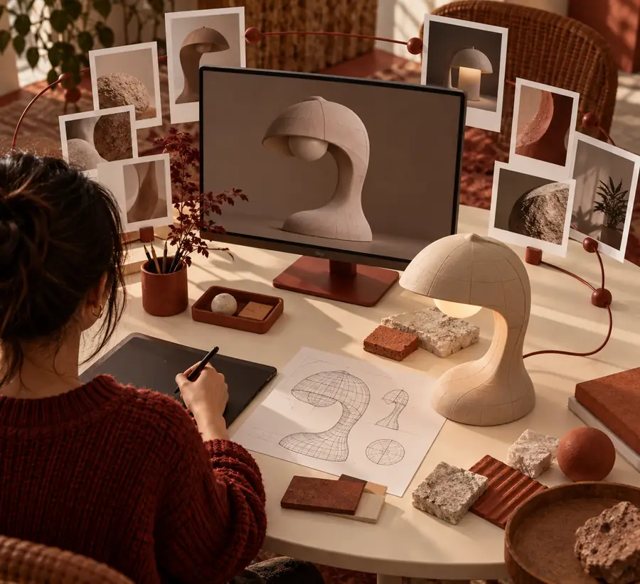 Visual reference used to explain a 3D modeling workflow